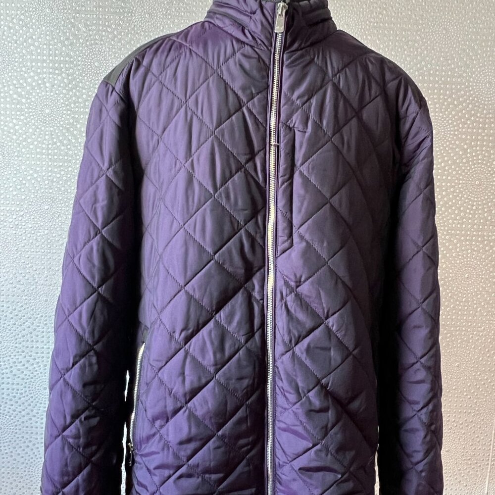 Louis Castel Men's Purple Long Sleeve Full Zip Quilted Puffer Jacket Size 110